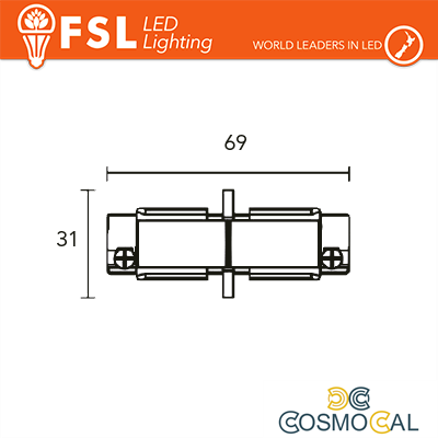 FSL Connettore Forma I mini per binario Trifase - Colore BIANCO