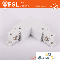 FSL Connettore Forma L destra per Binario Trifase - Colore BIANC