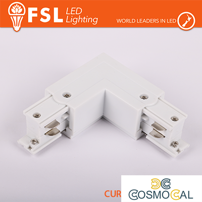 FSL Connettore Forma L destra per Binario Trifase - Colore BIANC