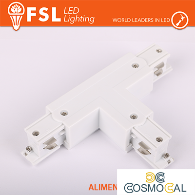 FSL Connettore Forma T destra per Binario Trifase - Colore BIANC