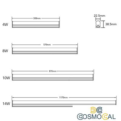 Reglette con interruttore ON/OFF 10W 3000K 90cm