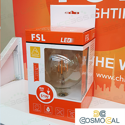 Lampada Globo Filamento Ambra Ø12,5cm - 8W E27 800LM DIMMER