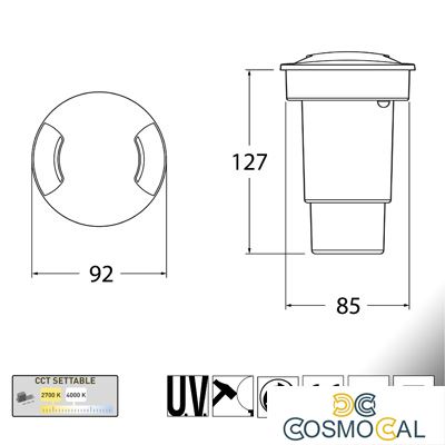 CECI 90 2L NERO GU10 CCT 3IN1 FARETTO CARRABILE