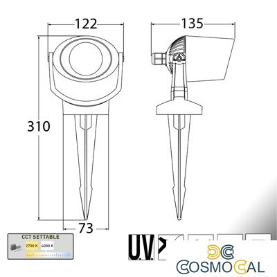 MINITOMMY SPIKE BIANCO SATIN LED GU10 3,5W CCT SET
