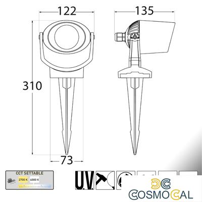 MINITOMMY EL SPIKE NERO SATIN LED GU10 6W CCT 3WHITE