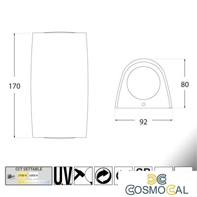 MARTA 90 2L BIANCO SATIN LED GU10 7W CCT  SET