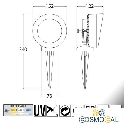 TOMMY EL SPIKE NERO SATIN LED GX53 10W CCT SET