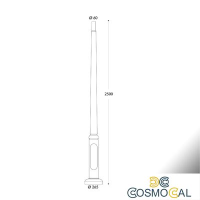 Palo 2.50m NERO - EKTOR