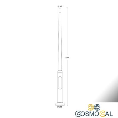 Palo 3.00m NERO - EKTOR