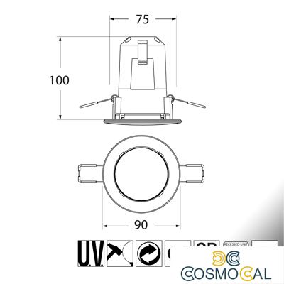 TERESA 90 SMART PACK NERO OPALE PORTALAMPADA GU10