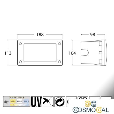LETI 200 NERO OPALE LED GX53 3W CCT SET