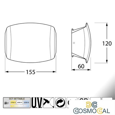 ABRAM 150 GRIGIO TRASP LED R7S 3,5W CCT 3WHITE