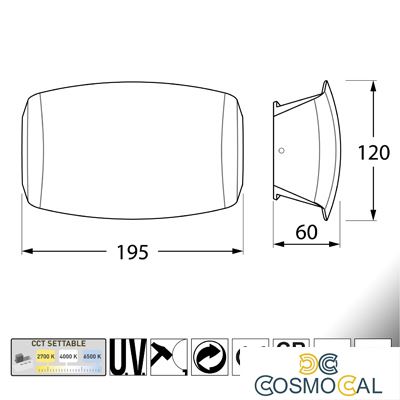ABRAM 190 BIANCO TRASP LED R7S 7,5W CCT 3WHITE