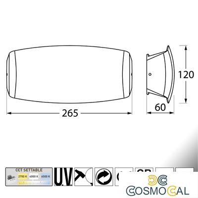 ABRAM 270 BIANCO TRASP LED R7S 10,5W CCT 3WHITE