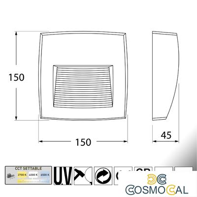 LORENZA 150 NERO TRASP LED R7S 3,5W CCT 3WHITE