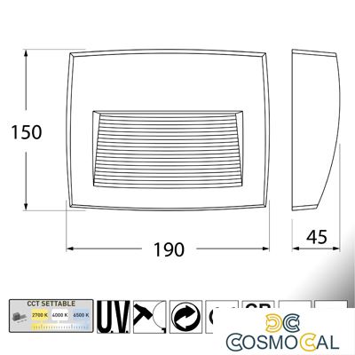 LORENZA 190 BIANCO TRASP LED R7S 7,5W CCT 3WHITE