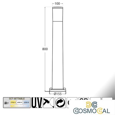 AMELIA 800 BIANCO OPALE E27 A60 LED 11W CCT 3WHITE - 80 cm