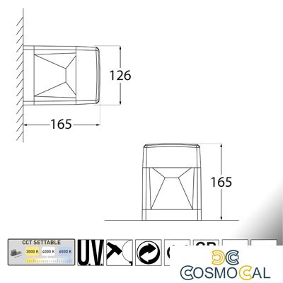 ELISA WALL GRIGIO TRASP LED GX53 10W CCT 3WHITE