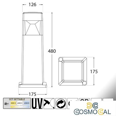 ELISA 500 BIANCO TRASP LED GX53 10W CCT SET - 48cm