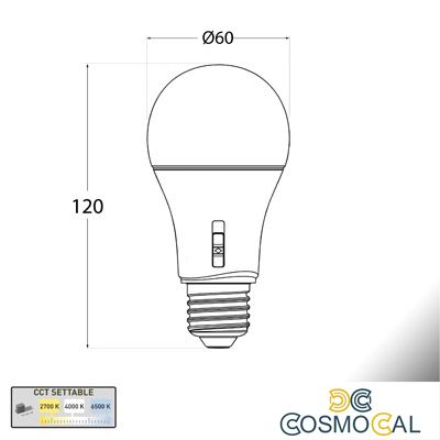 Lampadina LED E27 A60 - 11W - CCT - Fumagalli