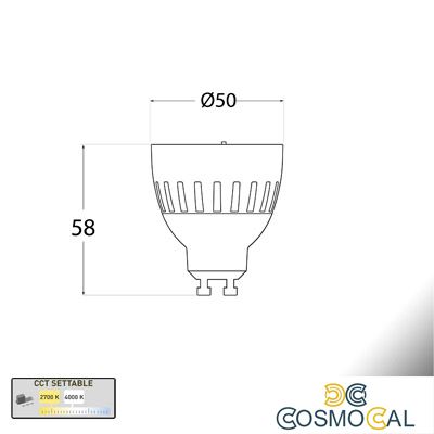 Lampadina LED GU10 - 6W - CCT - Fumagalli