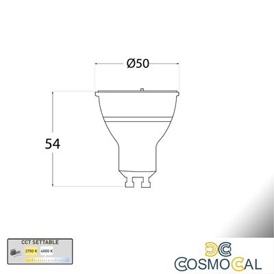 Lampadina LED GU10 - 3,5W - CCT - Fumagalli