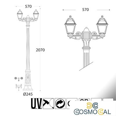 GIGI BISSO/MARY 2L NERO TRASP E27 LED FILAMENTO 6,5W 2,7K - 207