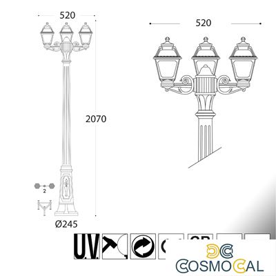 GIGI BISSO/MARY 3L NERO TRASP E27 LED FILAMENTO 6,5W 2,7K - 207