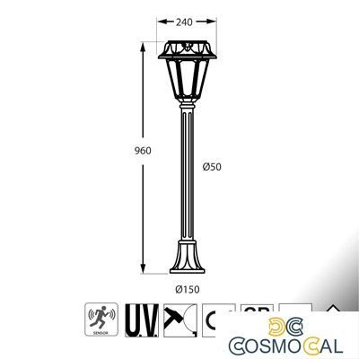 Lampioncino solare da giardino MIZAR/ROSETTA con sensore PIR - 4
