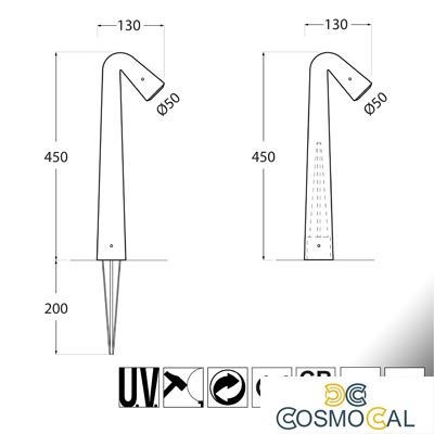 STEVEN NERO SATIN LED G9 1,7W 4000K - 45 cm