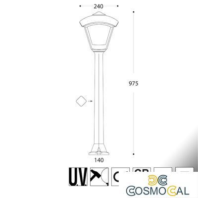 GIAFFA/DARIO GRIGIO TRASP E27 A60 LED 8,5W CCT SET - 97,5 cm