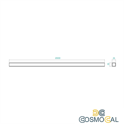 PROFILO CONTROVENTO 25X25X2000 IN ACCIAIO ZINCATO