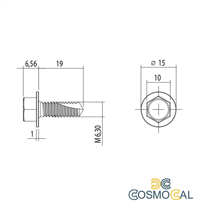 VITE AUTOPERFORANTE 6,3X19 IN ACCIAIO ZINCATO