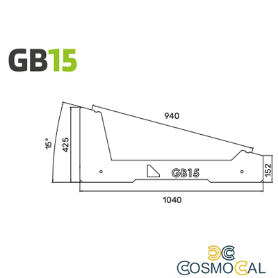 Zavorra per moduli fotovoltaici 15°