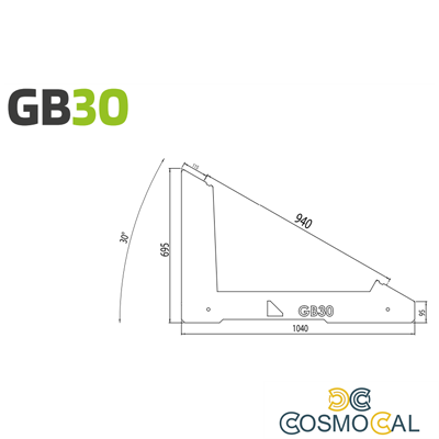 Zavorra per moduli fotovoltaici 30°