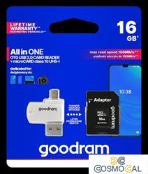 GoodRAM microSD 16GB class 10 + adpter + card reader - blister -
