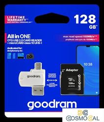 GoodRAM microSD 128GB class 10 + adpter + card reader - blister