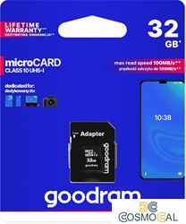 GoodRAM microSD 32GB class 10 UHS I + adapter - retail blister -