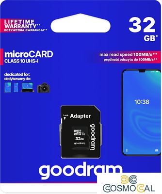 GoodRAM microSD 32GB class 10 UHS I + adapter - retail blister -