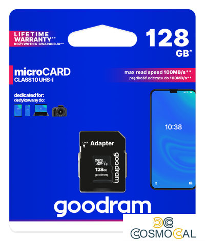 GoodRAM microSD 128GB class 10 UHS I + adapter - retail blister