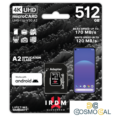 GoodRAM microSD IRDM 512GB UHS I U3 A2 + adapter - IR-M2AA-5120R