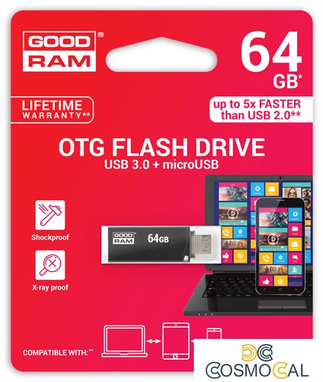 GoodRAM Pendrive 64GB Twin microUSB/Usb 3.0 OTG - retail - OTN3-