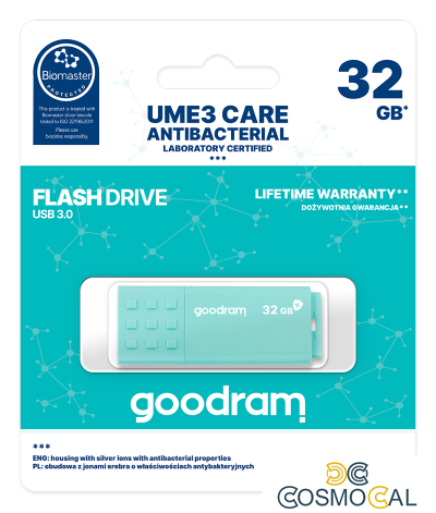 GoodRAM Pendrive 32GB UME3 CARE - ANTIBATTERICA - USB 3.0 - UME3