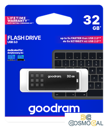 GoodRAM Pendrive 32GB BLACK USB 3.0 - retail blister - UME3-0320