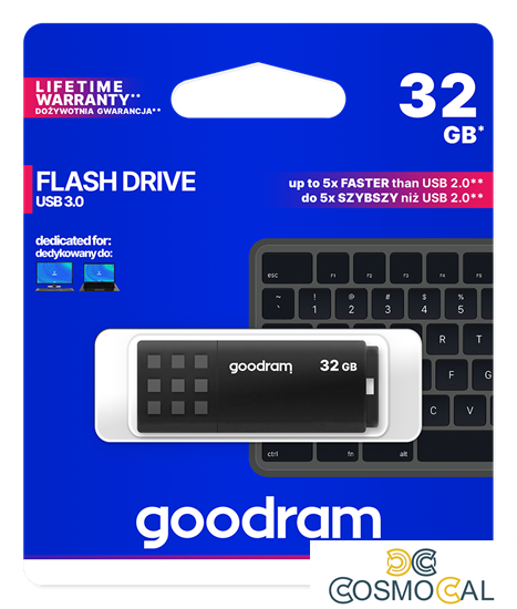 GoodRAM Pendrive 32GB BLACK USB 3.0 - retail blister - UME3-0320