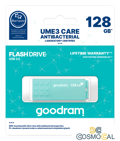 GoodRAM Pendrive 128GB UME3 CARE - ANTIBATTERICA - USB 3.0 - UME