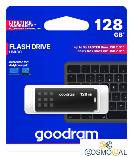 GoodRAM Pendrive 128GB BLACK USB 3.0 - retail blister - UME3-128