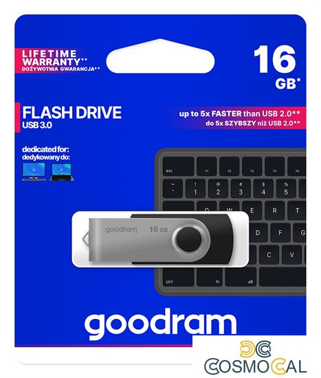 GoodRAM Pendrive 16GB UTS3 BLACK USB 3.0 - retail blister - UTS3