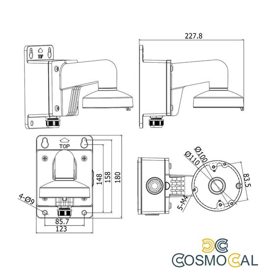 Staffa ad L per Turret Hilook e Hikvision T1 e T2, metallo - DS-
