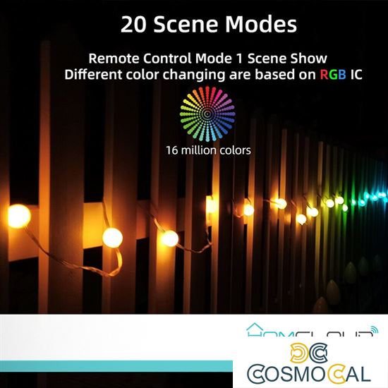 Catena 66 Sfere luminose Smart RGB-IC Wi-Fi + Bluetooth 10M IP65